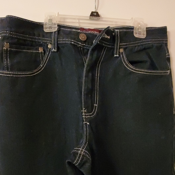 Mens 34x34 Dark blue white stitched jeans - Picture 2 of 3